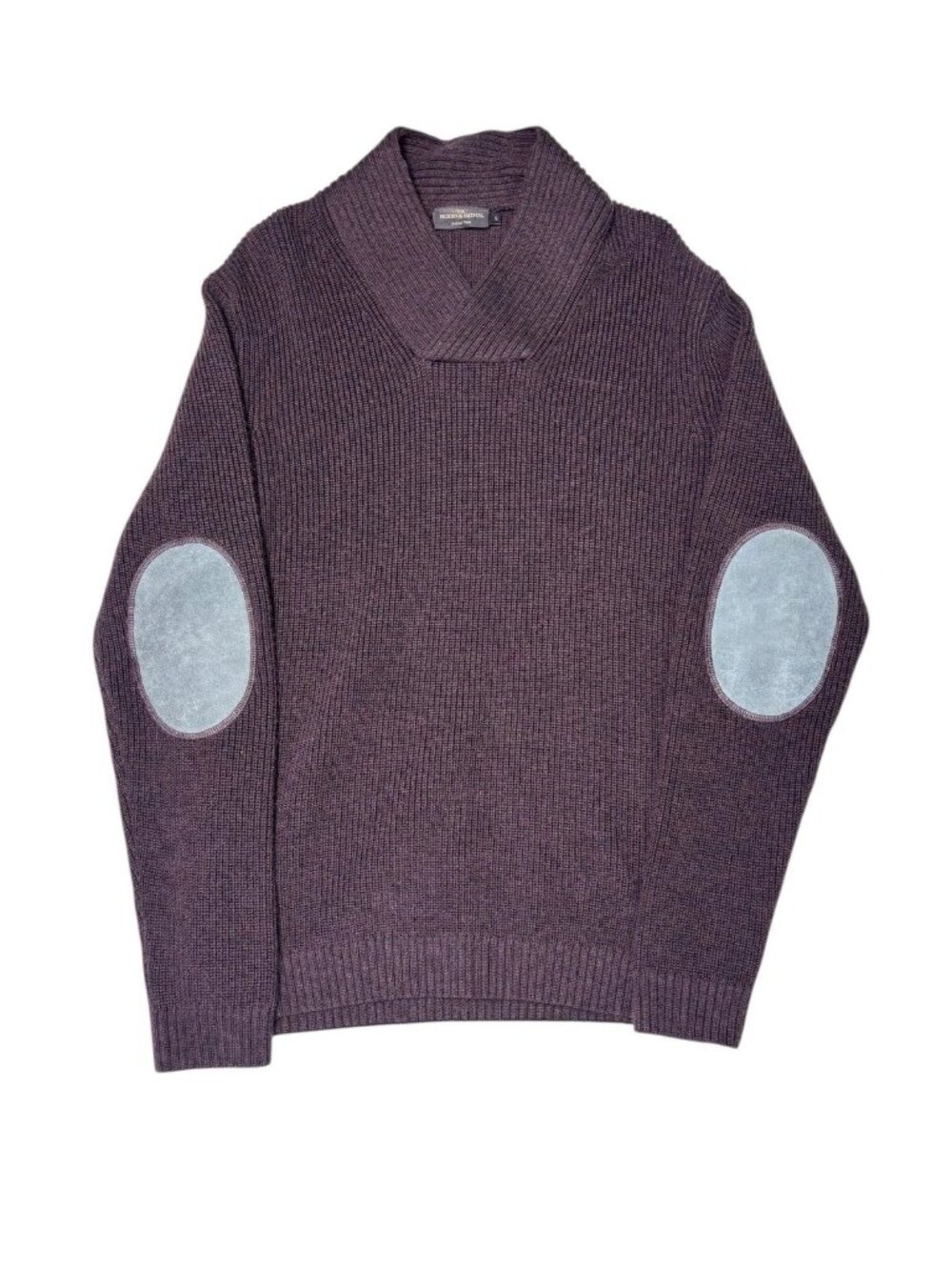 Rodd & Gunn Mens Ribbed Merino Wool Burgundy Shawl Collar Sweater Size M
